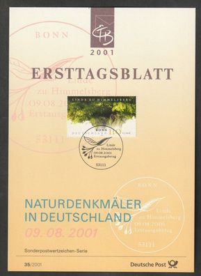 BRD Ersttagsblatt Naturdenkmäler in Deutschland Linde von Himmelsberg ETB 35-01