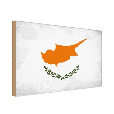 vianmo Holzschild Holzbild 30x40 cm Zypern Fahne Flagge