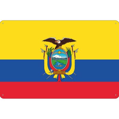 vianmo Blechschild Wandschild 20x30 cm Ecuador Fahne Flagge