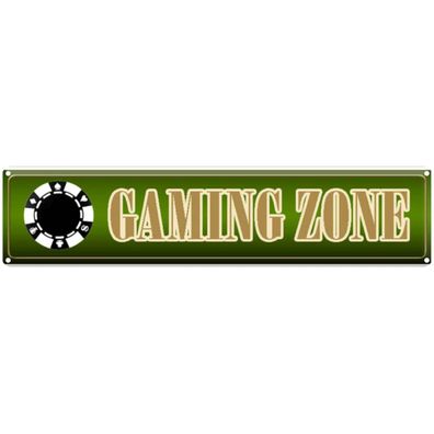 vianmo Blechschild 46x10 cm gewölbt Dekoration Gaming Zone