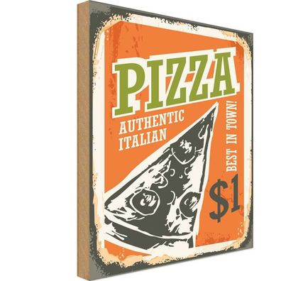 vianmo Holzschild 20x30 cm Essen Trinken Pizza best in town 1$ Italian