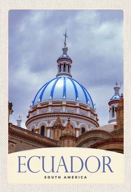 Blechschild 20x30 cm - Ecuador Süd Amerika Kirche Stadt