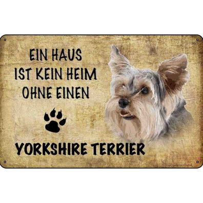 vianmo Blechschild 20x30 cm gewölbt Tier Yorkshire Terrier Hund Metal