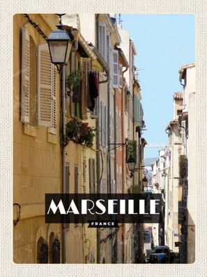 vianmo Blechschild 30x40 cm gewölbt Stadt Marseille France Altstadt