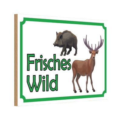 vianmo Holzschild 20x30 cm Tier frisches Wild Wildfleisch