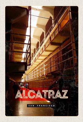 Holzschild 20x30 cm - San Francisco Alcatraz Gefängnis