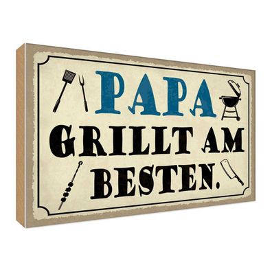 vianmo Holzschild 30x40 cm Männer Frauen Papa grillt am besten