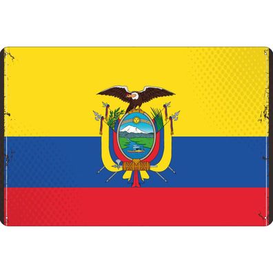 vianmo Blechschild Wandschild 30x40 cm Ecuador Fahne Flagge