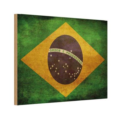 vianmo Holzschild 18x12 cm Amerika Brasilien Geschenk
