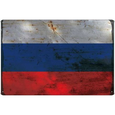 vianmo Blechschild Wandschild 18x12 cm Russland Fahne Flagge
