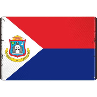 vianmo Blechschild Wandschild 20x30 cm Sint Maarten Fahne Flagge