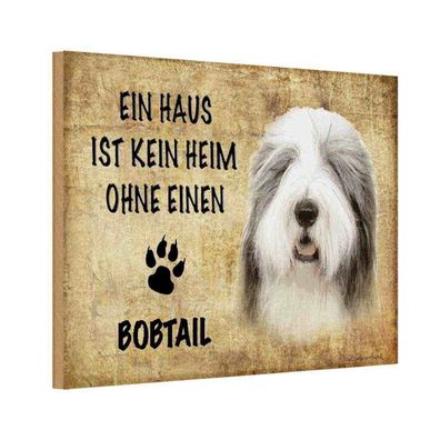 vianmo Holzschild 20x30 cm Tier Bobtail Hund ohne kein Heim
