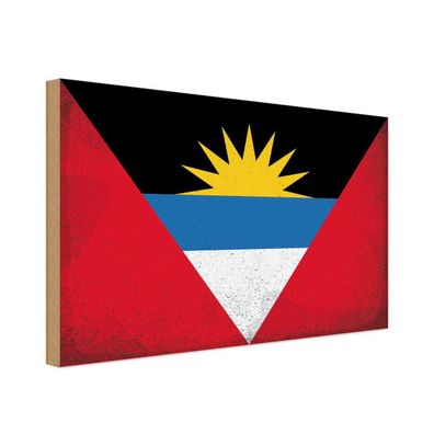 Holzschild 30x40 cm - Antigua und Barbuda Flag