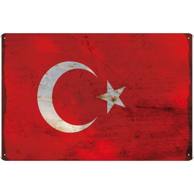 vianmo Blechschild Wandschild 30x40 cm Türkei Fahne Flagge