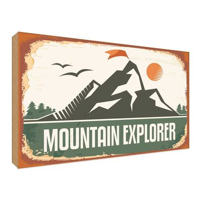 vianmo Holzschild 30x40 cm Dekoration Mountain Explorer