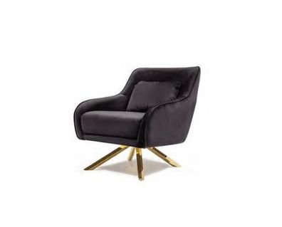 Moderner Schwarzer Samt Sessel Luxus Polsterstuhl Wohnzimmer Möbel Holz