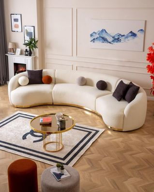 Designer Rund sofa Weiße Eckgarnitur Moderne Möbel in Wohnzimmer Luxus