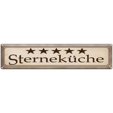 vianmo Blechschild 46x10 cm gewölbt Küche Kochen 5 Sterneküche Meatll