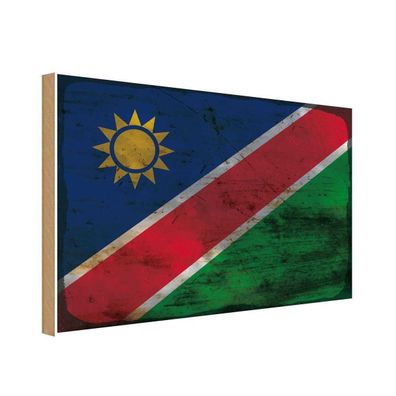 vianmo Holzschild Holzbild 20x30 cm Namibia Fahne Flagge