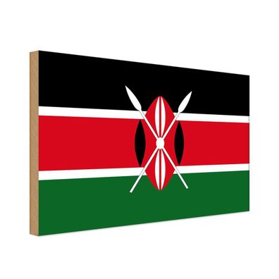 vianmo Holzschild Holzbild 30x40 cm Kenia Fahne Flagge