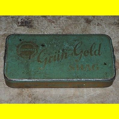 alte Blechdose Tabakdose Hewimsa Grün-Gold Shag 50 Gramm Feinschnitt