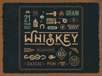Blechschild 30x40 cm - Whiskey Alkohol blended irish pub