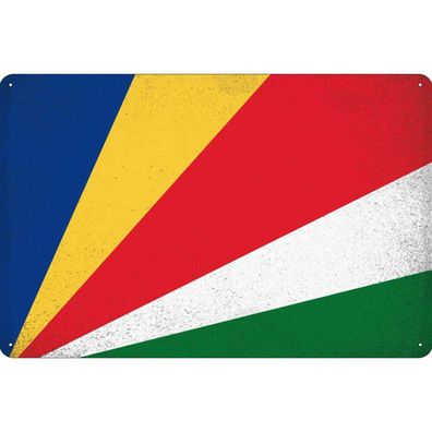 vianmo Blechschild Wandschild 30x40 cm Seychellen Fahne Flagge