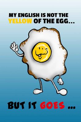 Holzschild 20x30 cm - My English not the yellow of egg