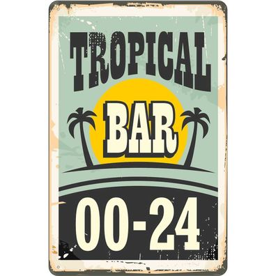 vianmo Blechschild 20x30 cm gewölbt Essen Trinken Alkohol Tropical Bar 00-24