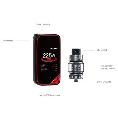 Smok X-Priv Kit mit 2x2500 mAh Akkus E-Zigarette Shisha Starterset (nikotinfrei)