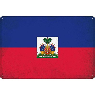 vianmo Blechschild Wandschild 30x40 cm Haiti Fahne Flagge