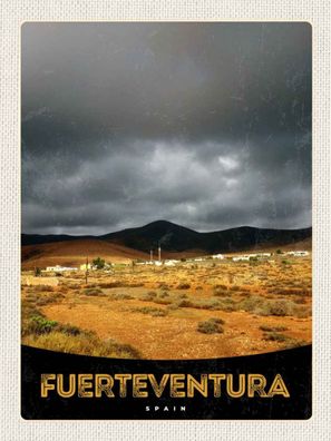 Holzschild 30x40 cm - Fuerteventura Spanien Wüste Berge