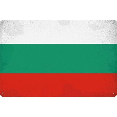 vianmo Blechschild Wandschild 30x40 cm Bulgarien Fahne Flagge