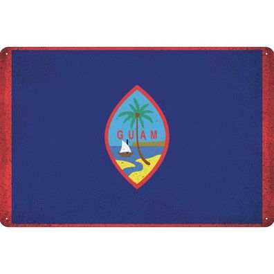 vianmo Blechschild Wandschild 30x40 cm Guam Fahne Flagge