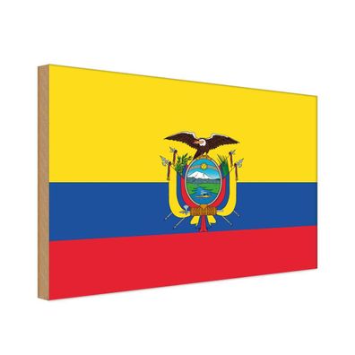 vianmo Holzschild Holzbild 30x40 cm Ecuador Fahne Flagge