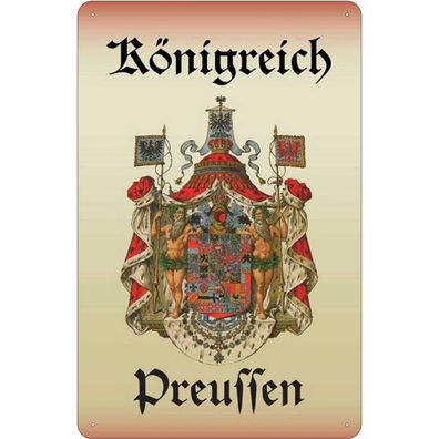 vianmo Blechschild 18x12 cm gewölbt Dekoration Königreich Preussen