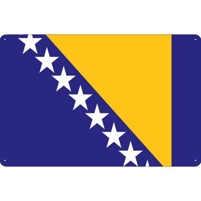 vianmo Blechschild Wandschild 30x40 cm Bosnien und Herzegowina Fahne Flagge