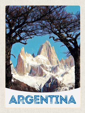 Holzschild 30x40 cm - Argentinien Gebirge Wanderung