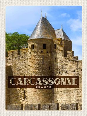 Holzschild 30x40 cm - Carcassonne Franca Weltkulturerbe