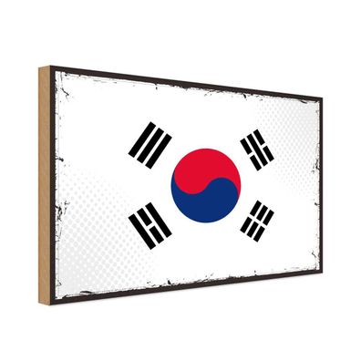 vianmo Holzschild Holzbild 18x12 cm Südkorea Fahne Flagge