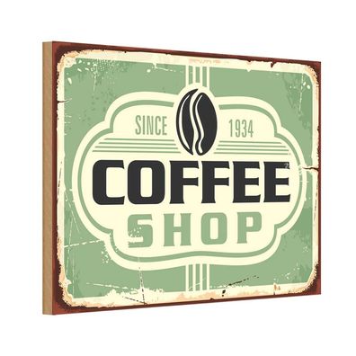 vianmo Holzschild 20x30 cm Essen Trinken Kaffee Coffee Shop since 1934