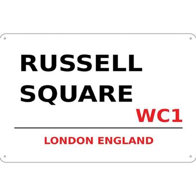 vianmo Blechschild 18x12 cm gewölbt England England Russell Square WC1