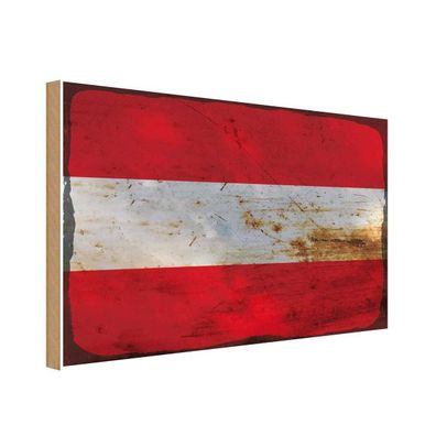 vianmo Holzschild Holzbild 30x40 cm Österreich Fahne Flagge