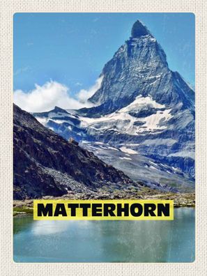 Blechschild 30x40 cm - Matterhorn Gebirge Schweiz Wanderung