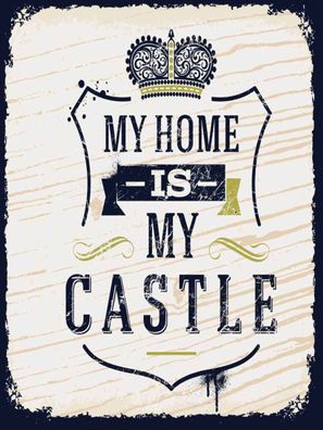 vianmo Holzschild 30x40 cm Dekoration My home is my Castle