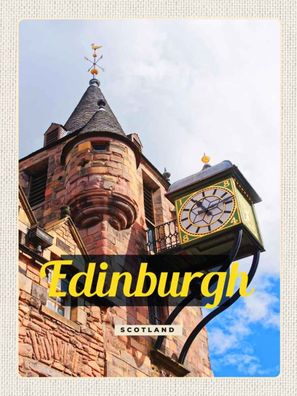 vianmo Blechschild 30x40 cm gewölbt Stadt Edinburgh Scotland Altstadt