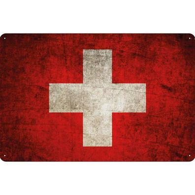 vianmo Blechschild Wandschild 18x12 cm Schweiz Fahne Flagge