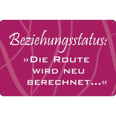 vianmo Blechschild 18x12 cm gewölbt Dekoration Beziehungsstatus Route