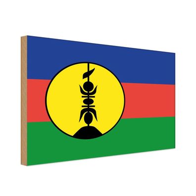 vianmo Holzschild Holzbild 30x40 cm Neukaledonien Fahne Flagge