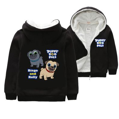 Puppy Dog Pals Zip Hoodie Kinder Mantel mit Berber Fleece Bingo Rolly Sweatshirt#01